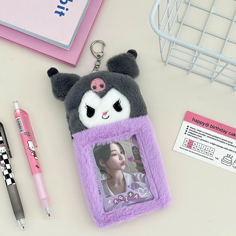 Plush Kpop Photocard Holder Key Chain - Kuromi/Melody/Pochacco