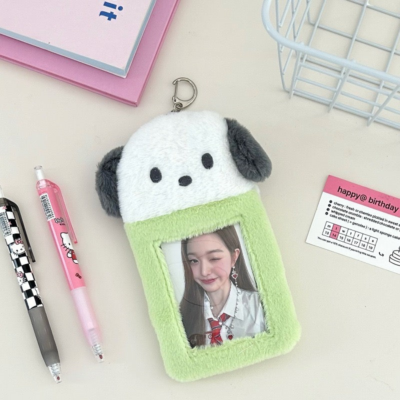 Plush Kpop Photocard Holder Key Chain - Kuromi/Melody/Pochacco