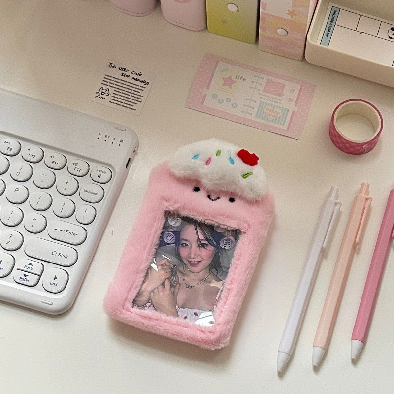 Plush Kpop Photocard Holder Key Chain - Puppy/Pudding/Strawberry/Melon