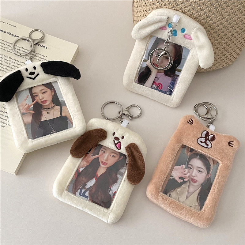 Plush Kpop Photocard Holder Key Chain - Puppy