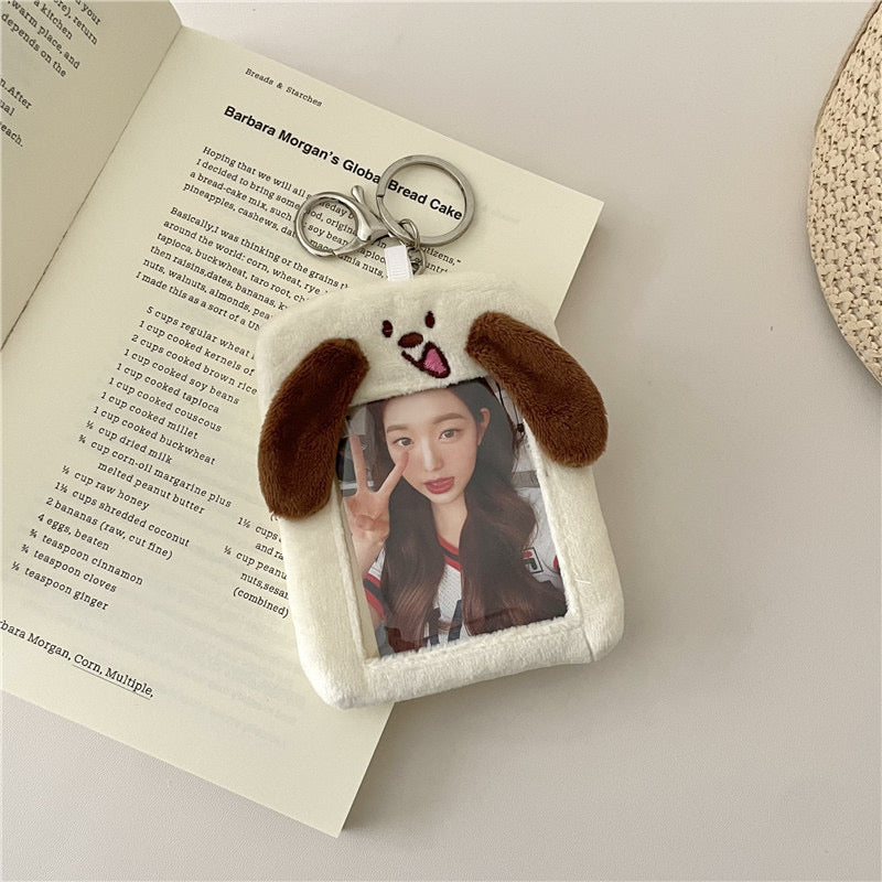 Plush Kpop Photocard Holder Key Chain - Puppy