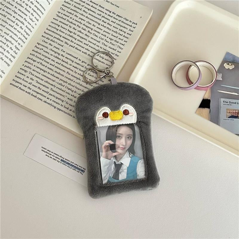 Plush Kpop Photocard Holder Key Chain- cute animals