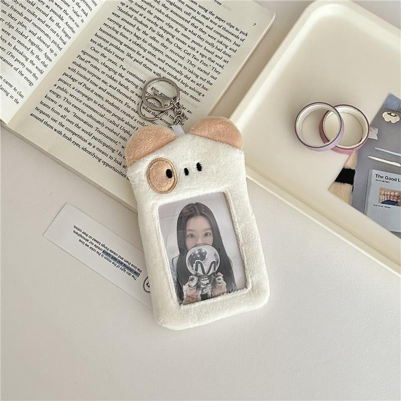 Plush Kpop Photocard Holder Key Chain- cute animals