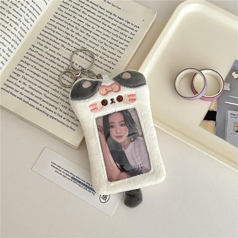 Plush Kpop Photocard Holder Key Chain- cute animals