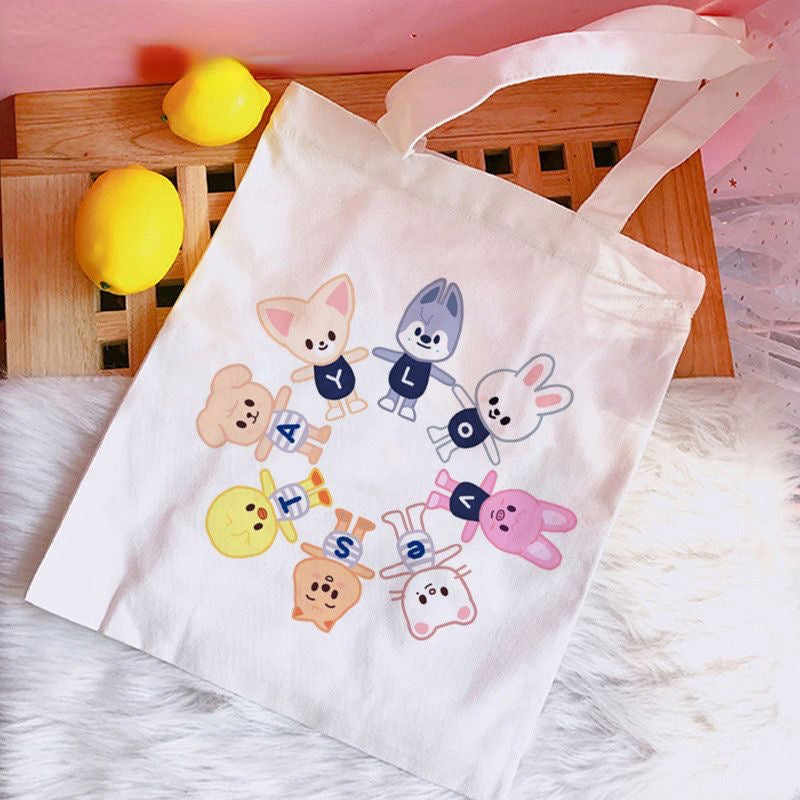 Stray Kids SKZOO Inspired Canvas Tote Bag (Pre Order)