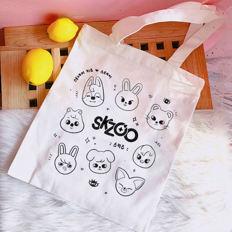 Stray Kids SKZOO Inspired Canvas Tote Bag (Pre Order)