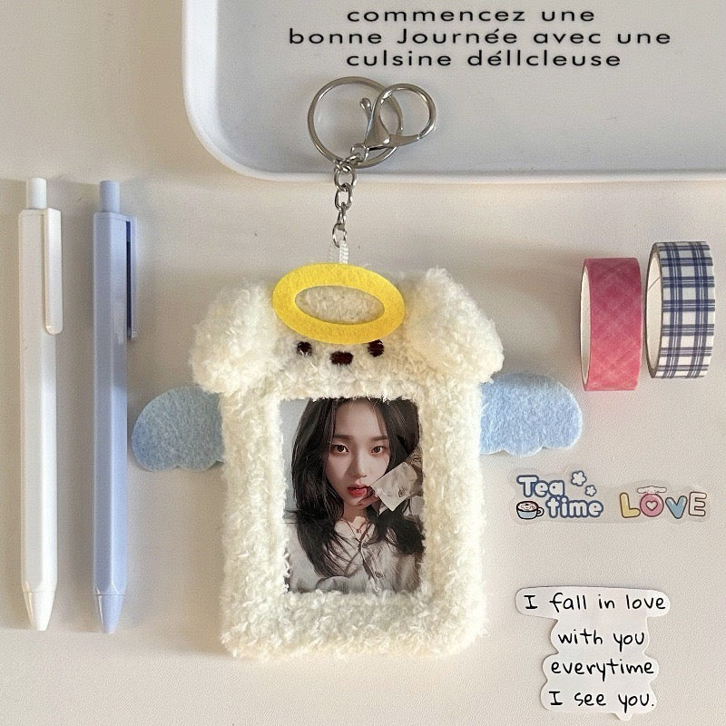 Plush Photocard Holder with Key Chain - Devil/Angel