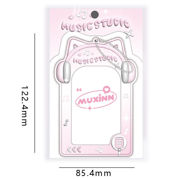 PVC Kpop Photocard Holder - Headphone with Pink/Purple color