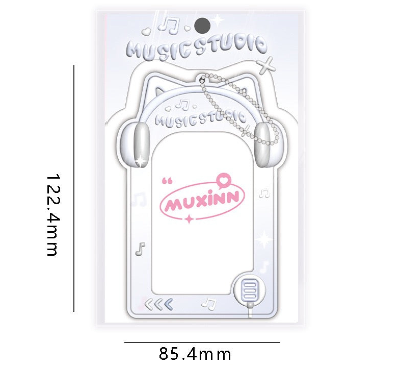 PVC Kpop Photocard Holder - Headphone with Pink/Purple color