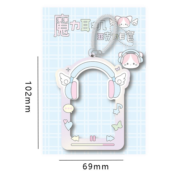 PVC Kpop Photocard Holder Key Chain - Headphone