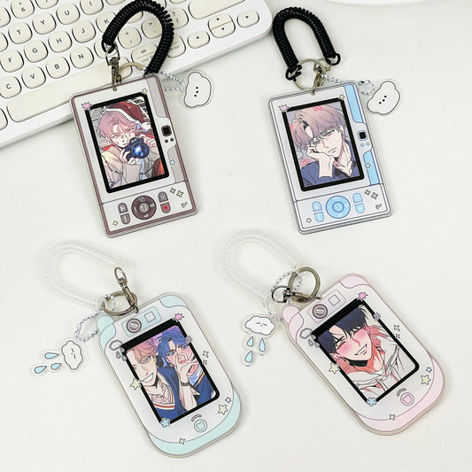 Acrylic Kpop Photocard Holder Key Chain -Mini Phone with Pink/Blue/Green/Grey color