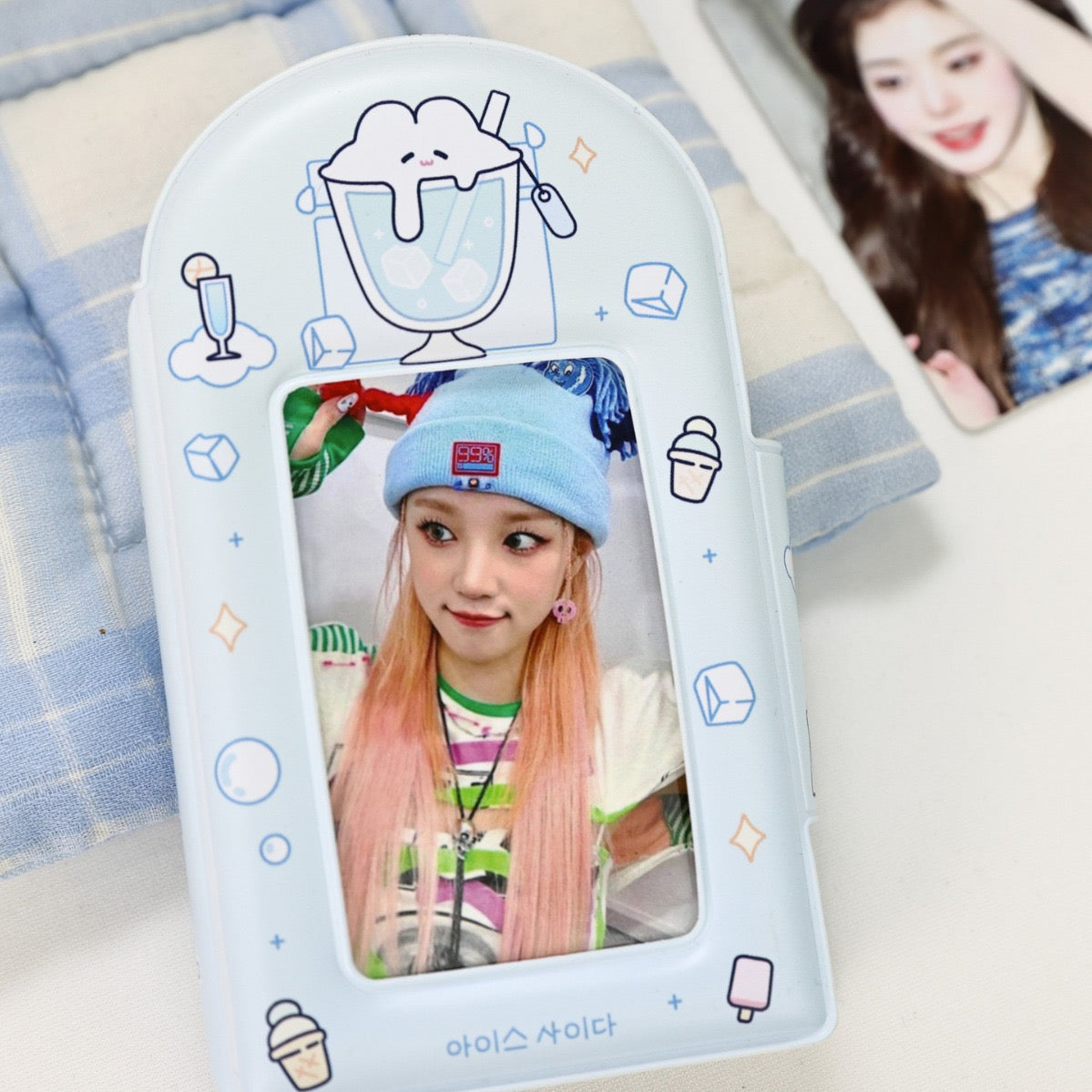 PVC Kpop Photocard Small Binder - Ice cream with Blue/Yellow color