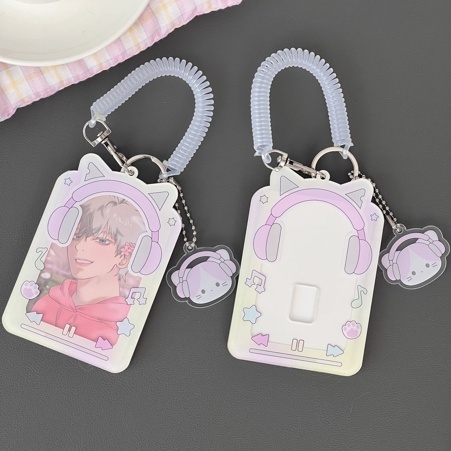 PVC Kpop Photocard Holder Key Chain - Headphone