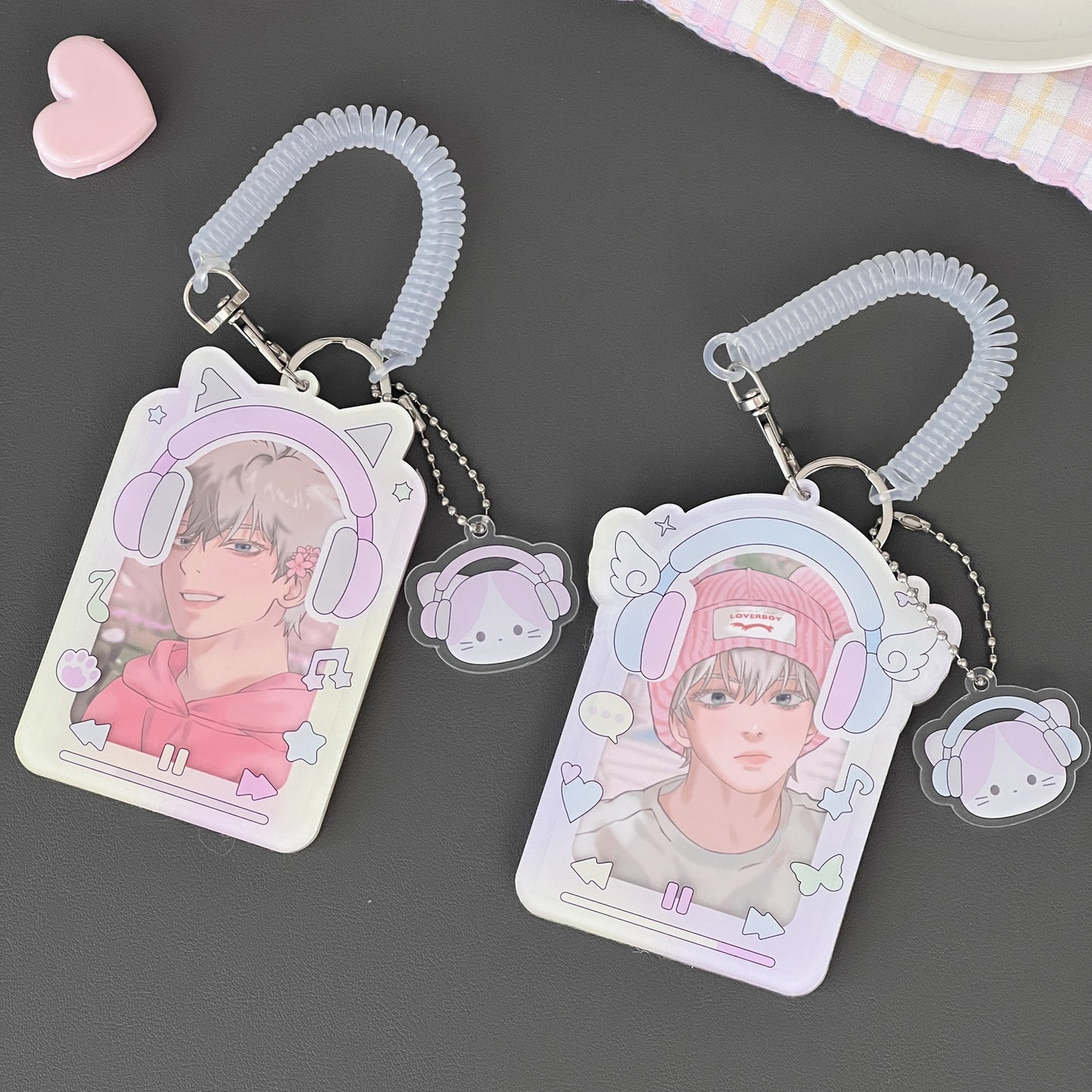 PVC Kpop Photocard Holder Key Chain - Headphone