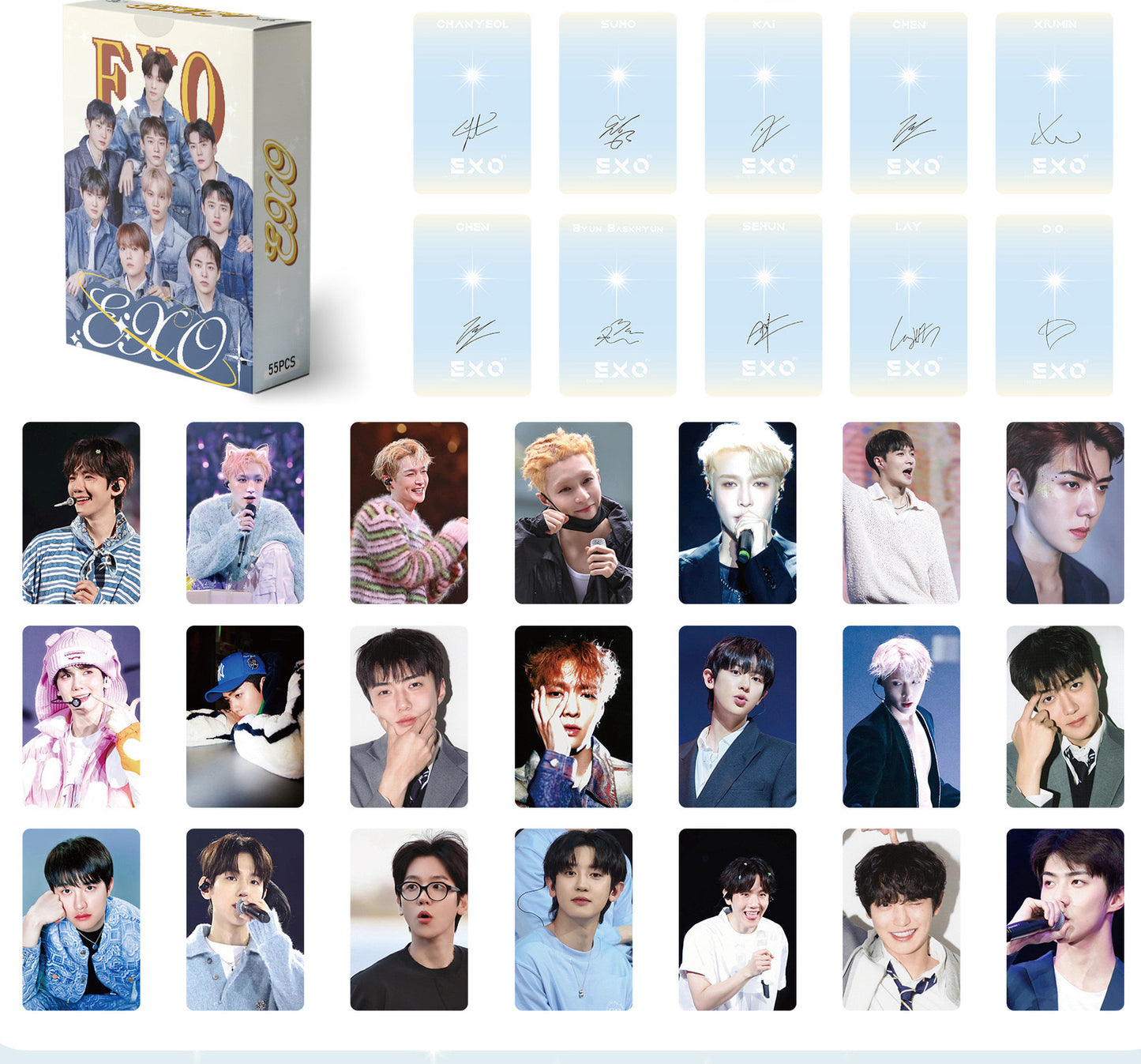 Kpop Photocards 55 pieces- EXO (pre-oder)